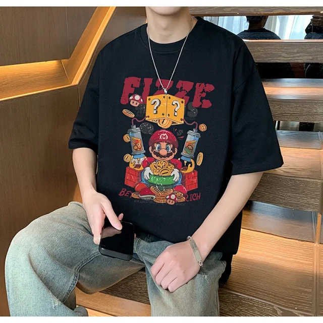 Men's 2025 Summer Cotton Cartoon Tee Detail