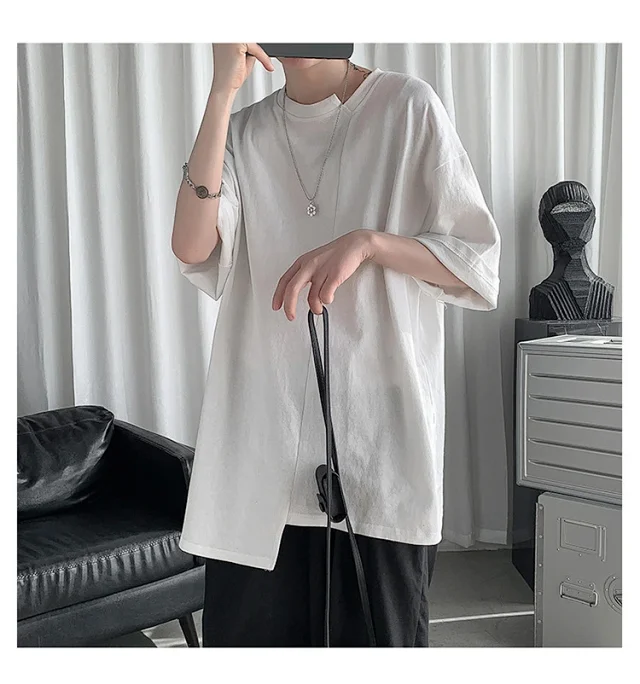 Men's Trendy Solid Half Sleeve Tee Detail