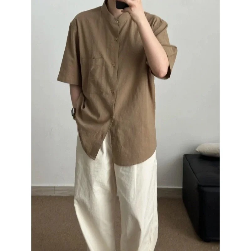 Men's Bamboo Cotton Mandarin Collar Shirt