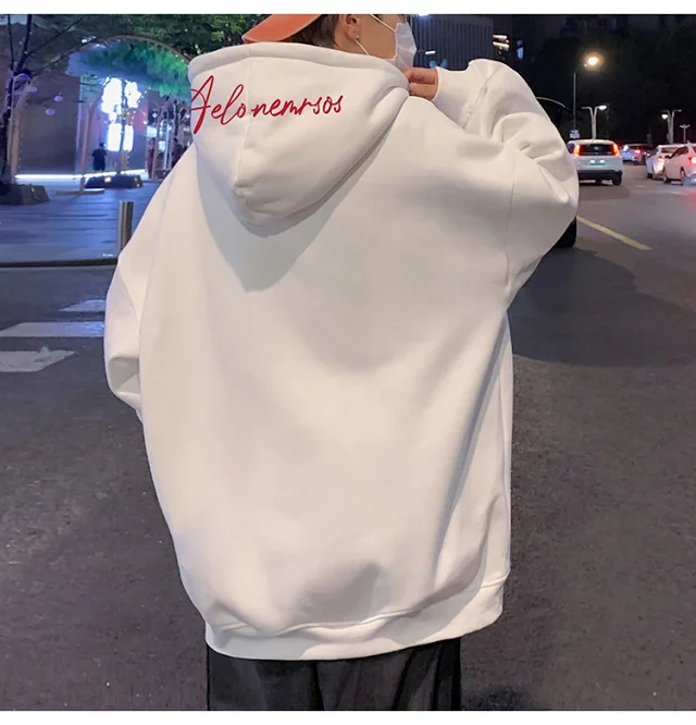 American Streetwear Men's Oversized Cotton Hoodie Detail