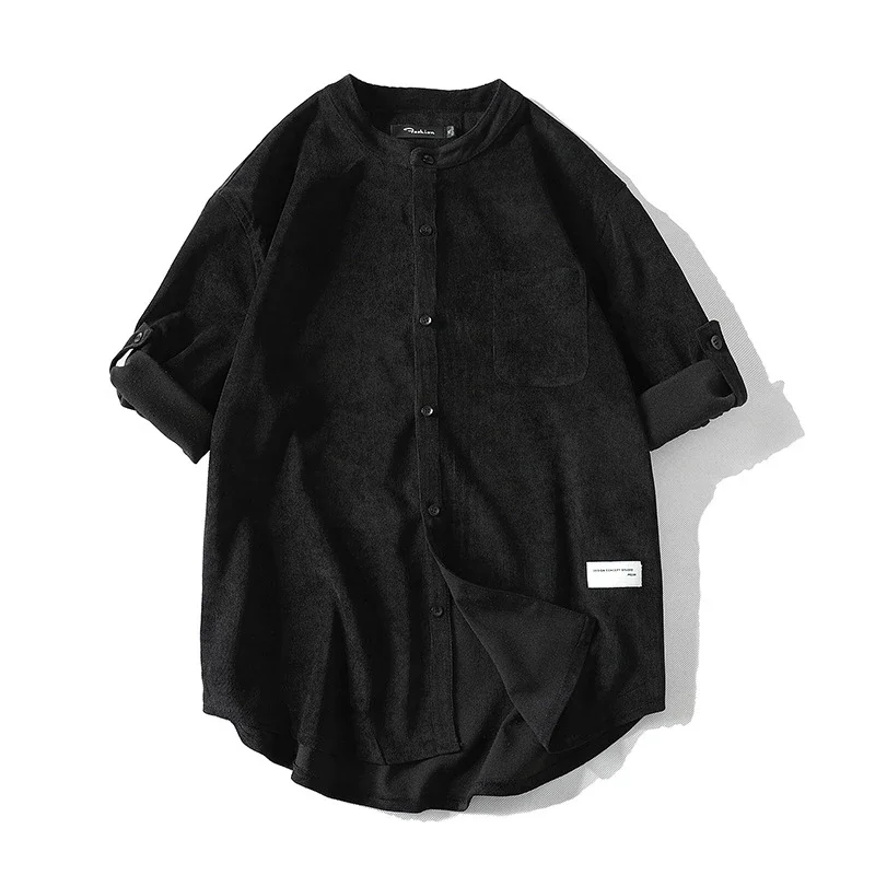 Men's Mid-Sleeve Vintage Korean Corduroy Shirt