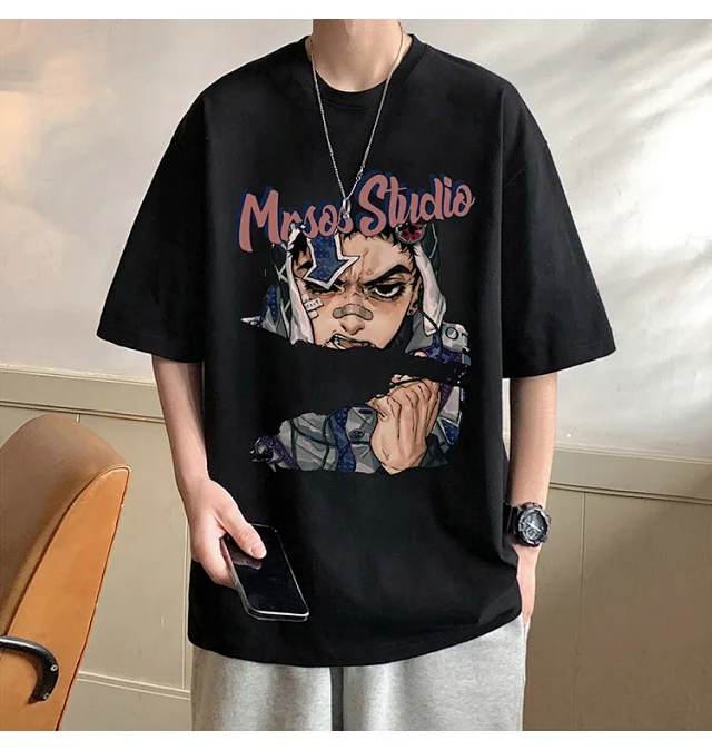 Men's Heavyweight Cotton Oversized Short-Sleeve Tee Detail