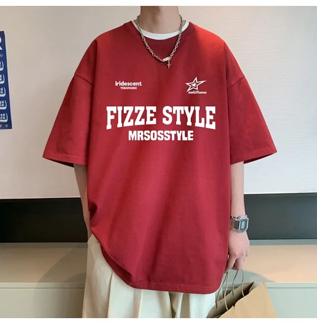 Summer 2025 Men's Cotton Oversized T-shirt Detail