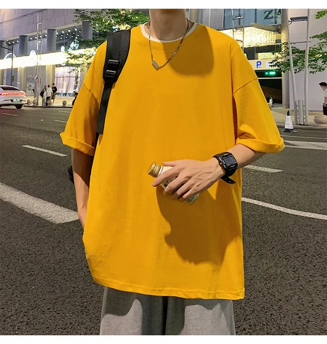 Men's Summer Oversized Heavyweight Cotton T-Shirt Detail