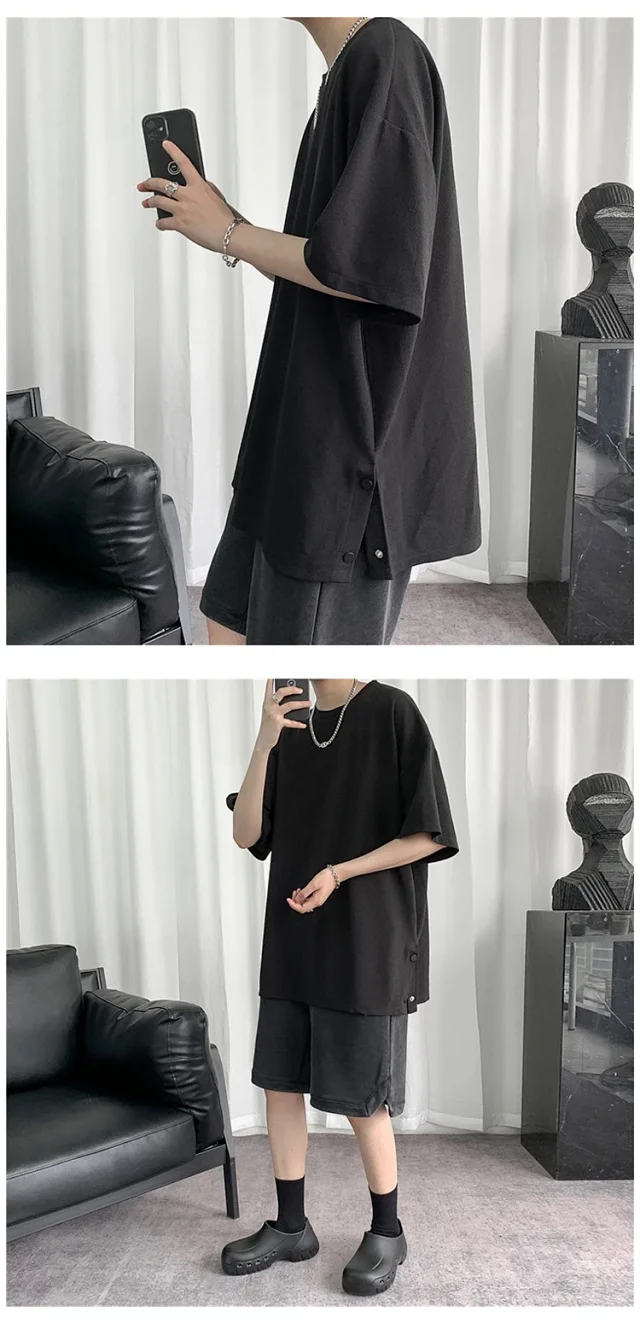 Men's 2025 Oversized Summer T - Shirt (Ins Hong Kong Style) Detail