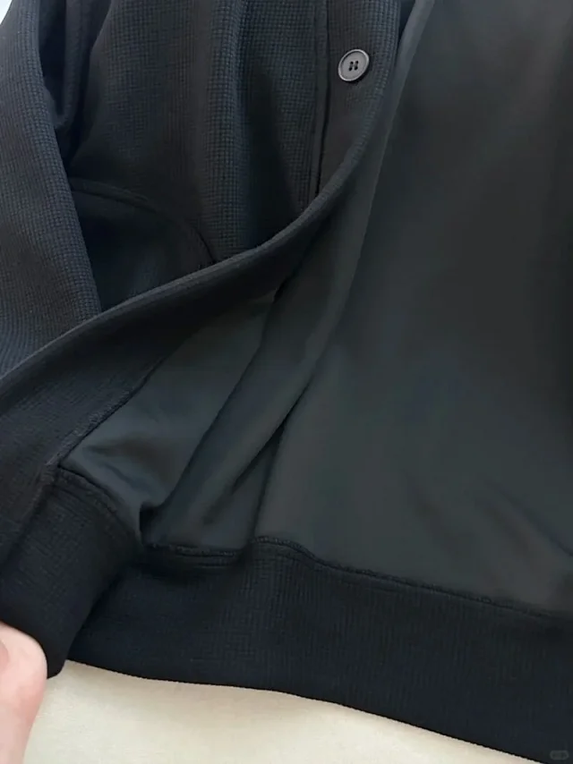 Spring 2025 Japanese Casual Waffle Cardigan Detail