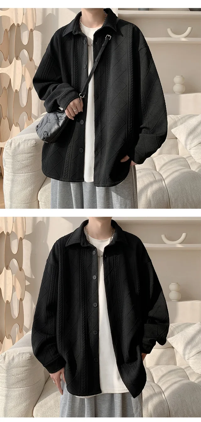 Trendy Boys' Jacquard Long Sleeve Shirt Detail
