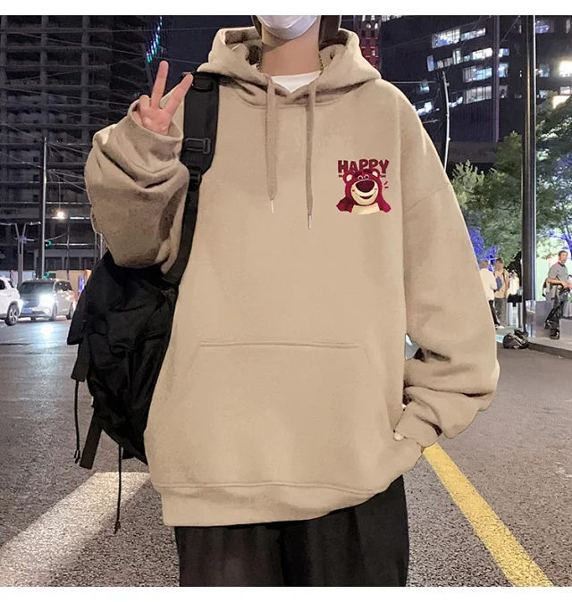 Men's Strawberry Bear Heavy Fleece Hoodie Detail