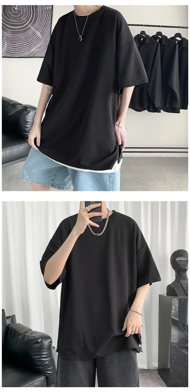 Men's 2025 Oversized Summer T - Shirt (Ins Hong Kong Style) Detail