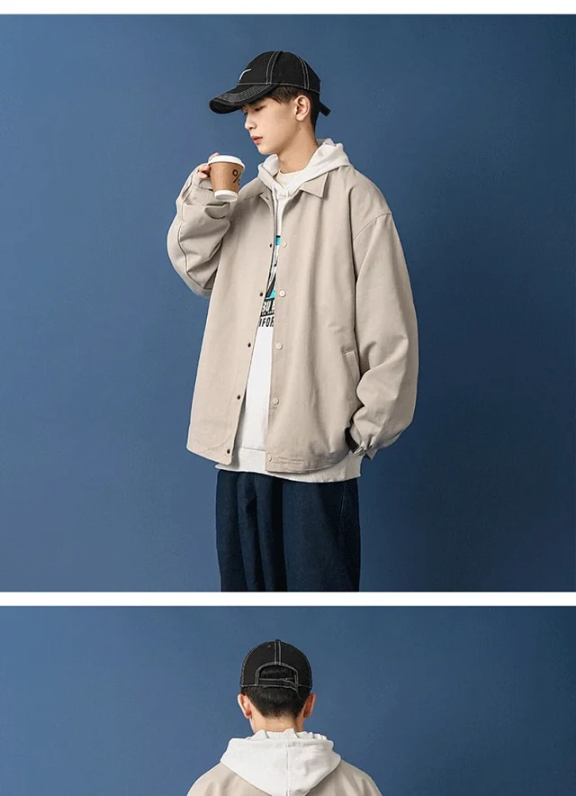 Men's Plus Size Korean Coach Jacket Detail