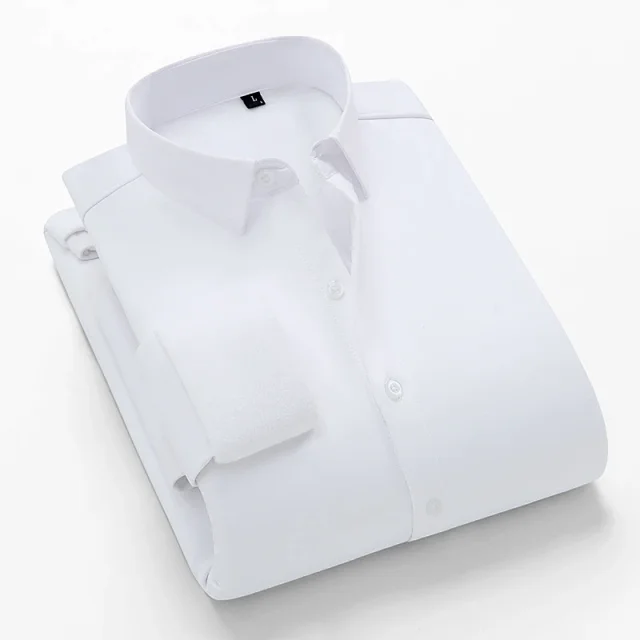 2025 Korean Men's Fleece-Lined Long-Sleeve Shirt Detail