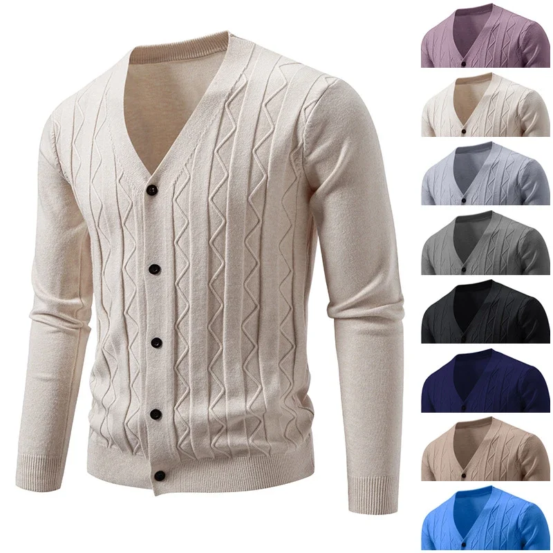 Men's Autumn Winter Knit Cardigan Korean Trendy