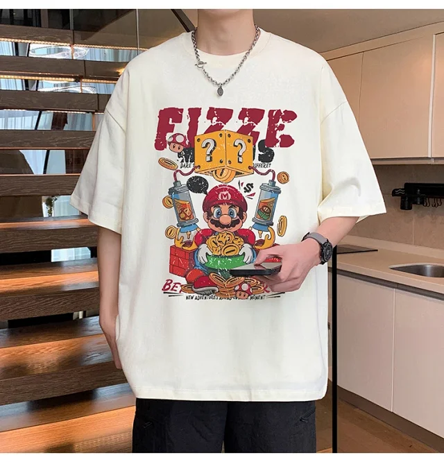 Men's 2025 Summer Cotton Cartoon Tee Detail