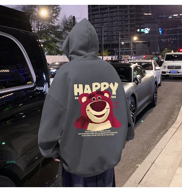 Men's Strawberry Bear Heavy Fleece Hoodie Detail