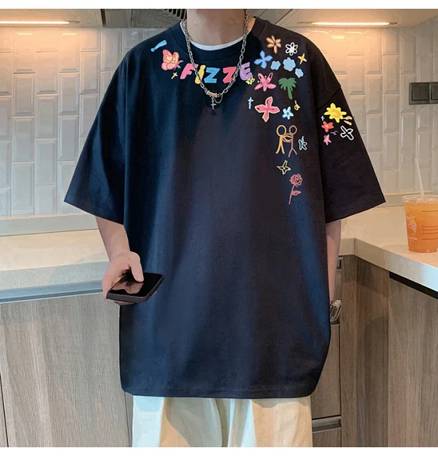 Men's Heavyweight Cotton Plus-Size T-Shirt Detail