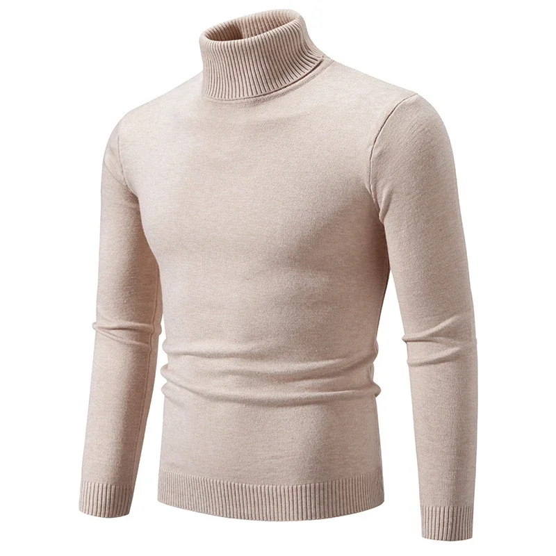 Men's Retro Minimalist Solid Turtleneck Knit