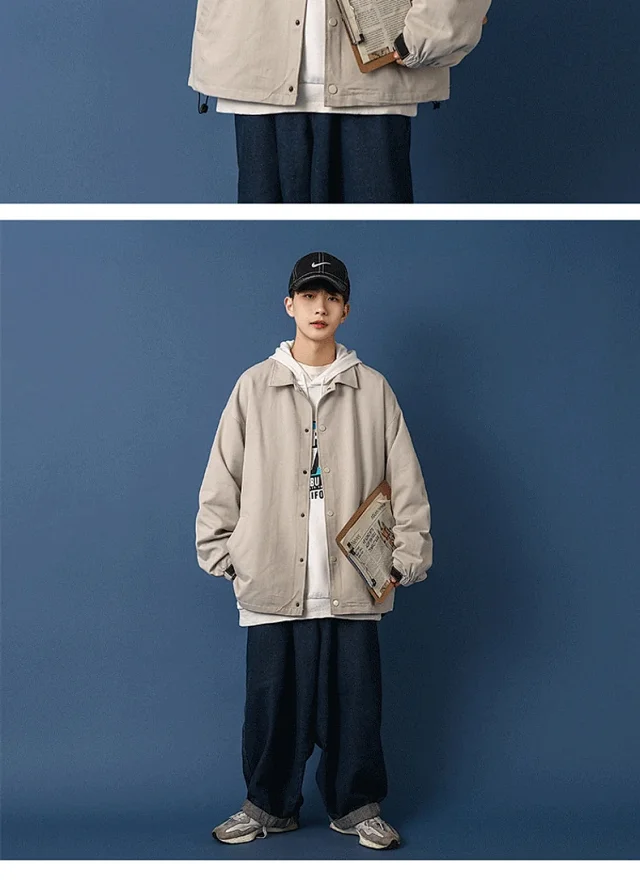 Men's Plus Size Korean Coach Jacket Detail