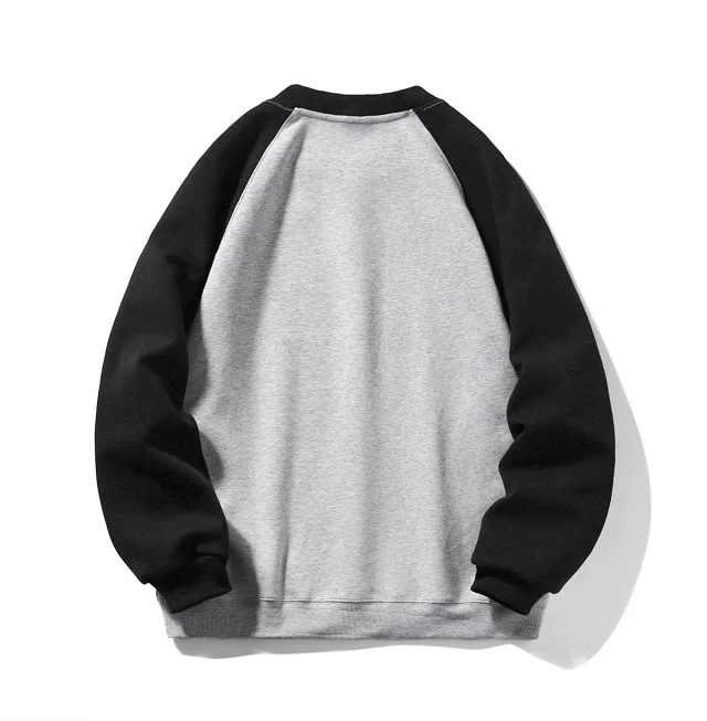 Men's Plus-Size Japanese Minimalist Color-Block Sweatshirt Detail
