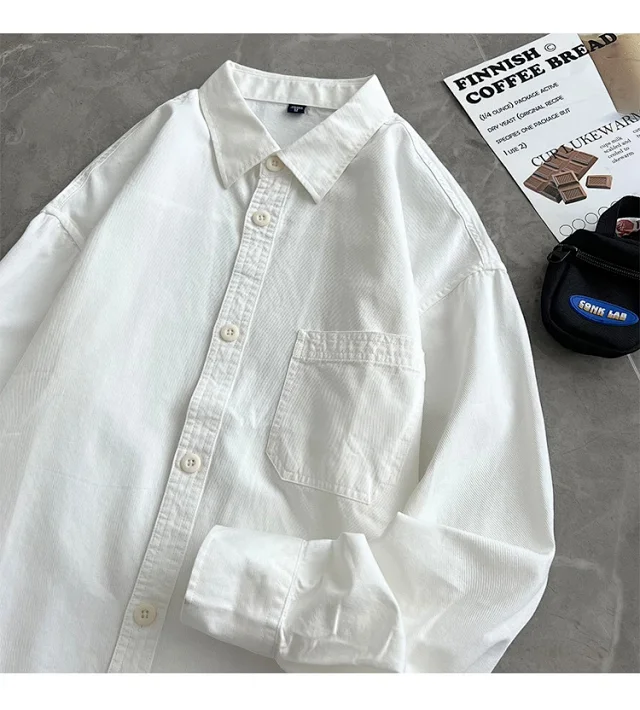 2025 Men's Khaki Cotton Work Shirt Detail