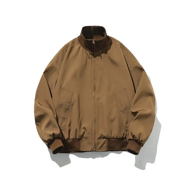 Men's Oversized Cropped Vintage Bomber Jacket Detail