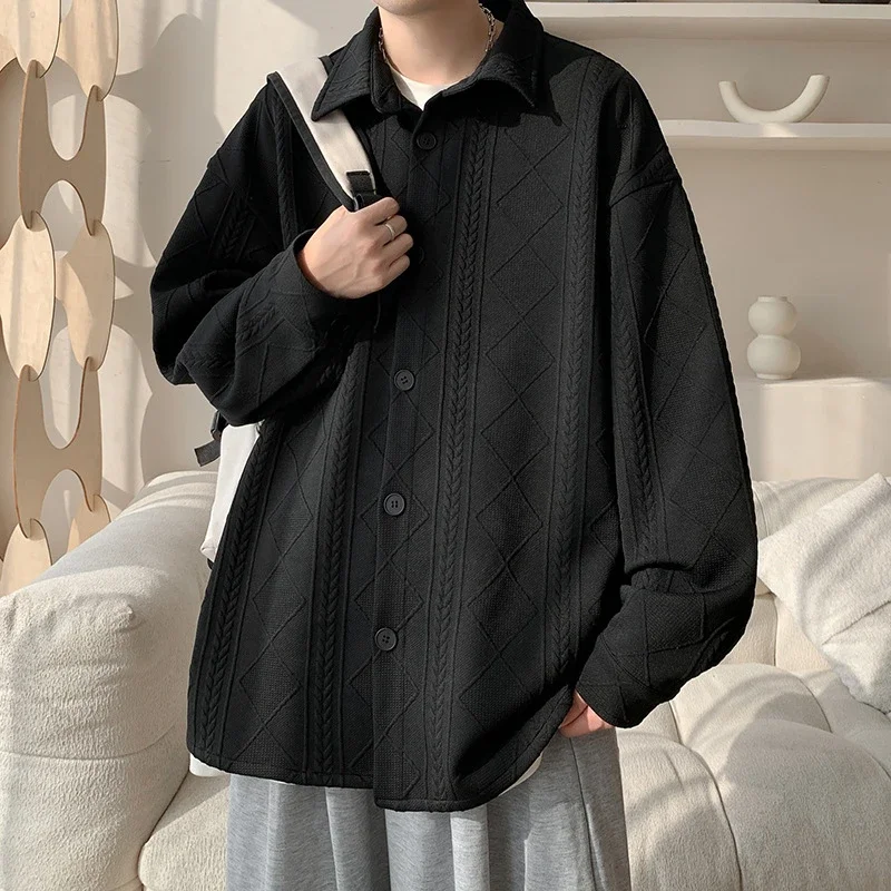 Trendy Boys' Jacquard Long Sleeve Shirt