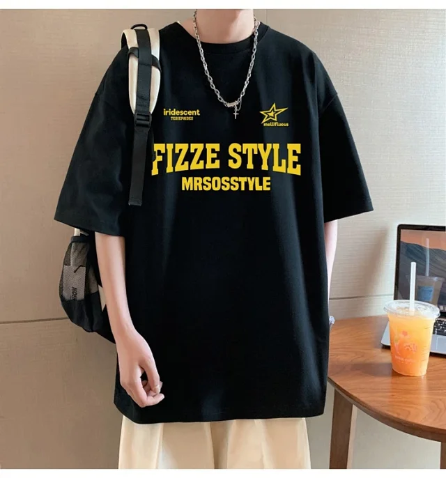 Summer 2025 Men's Cotton Oversized T-shirt Detail
