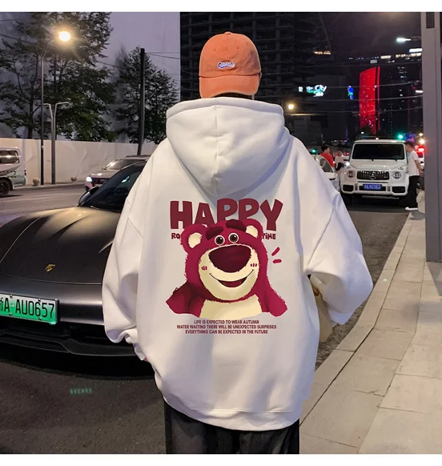 Men's Strawberry Bear Heavy Fleece Hoodie Detail
