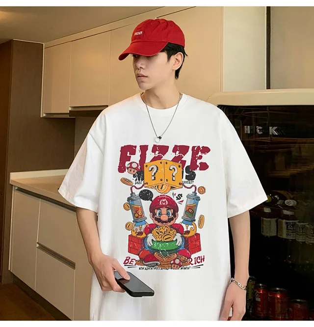 Men's 2025 Summer Cotton Cartoon Tee Detail