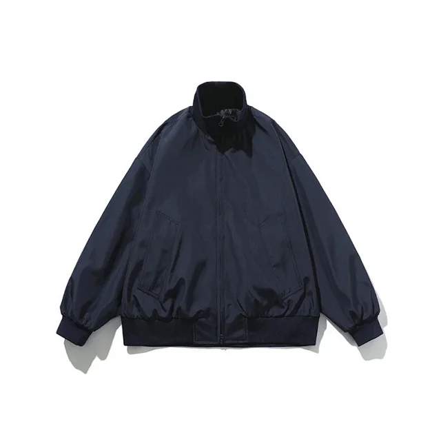 Men's Oversized Cropped Vintage Bomber Jacket Detail