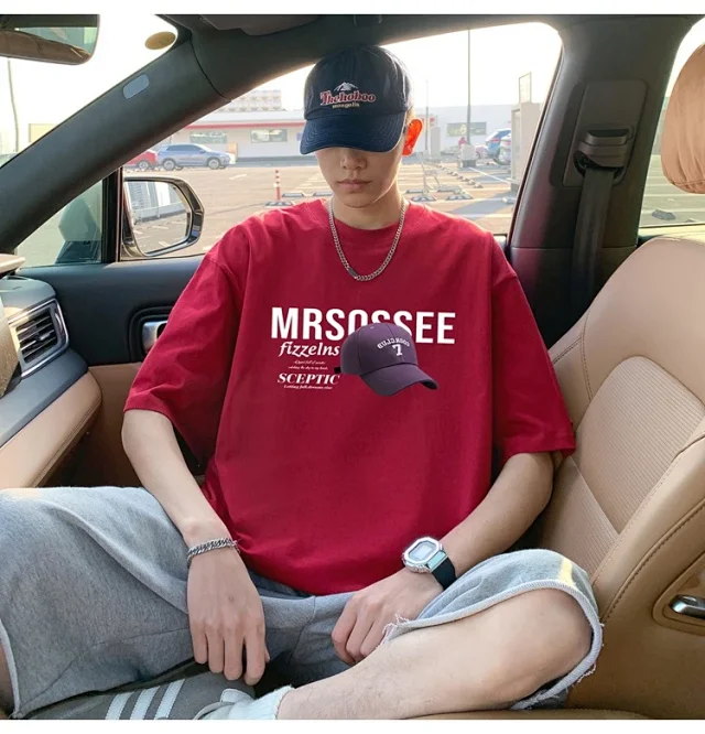 Men's Heavyweight Cotton Summer Tee Loose Detail