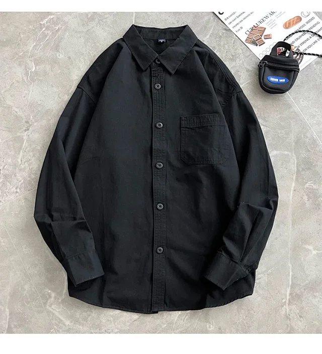2025 Men's Khaki Cotton Work Shirt Detail