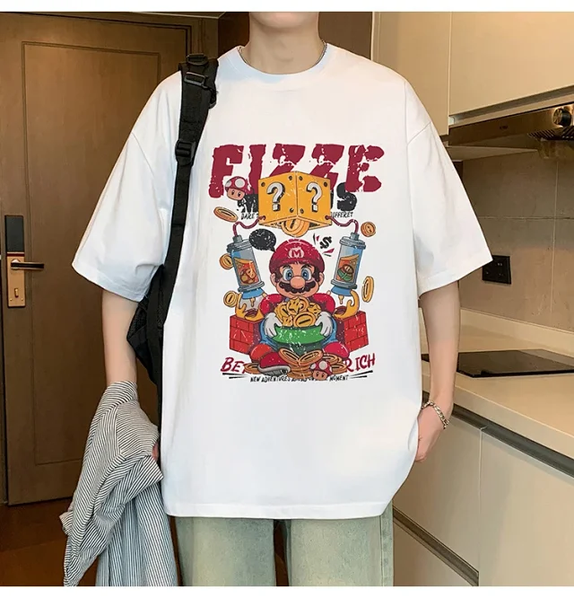 Men's 2025 Summer Cotton Cartoon Tee Detail