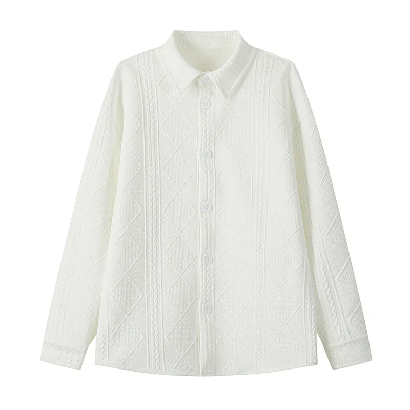 Trendy Boys' Jacquard Long Sleeve Shirt