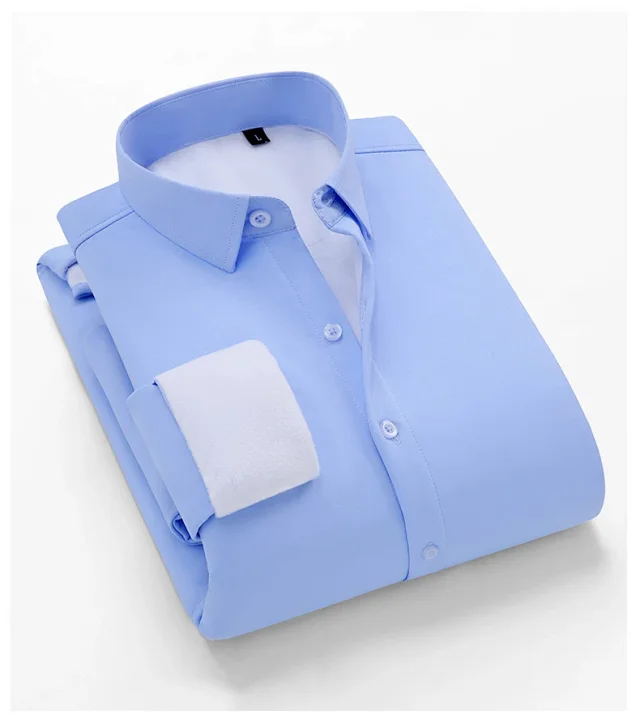 2025 Korean Men's Fleece-Lined Long-Sleeve Shirt Detail