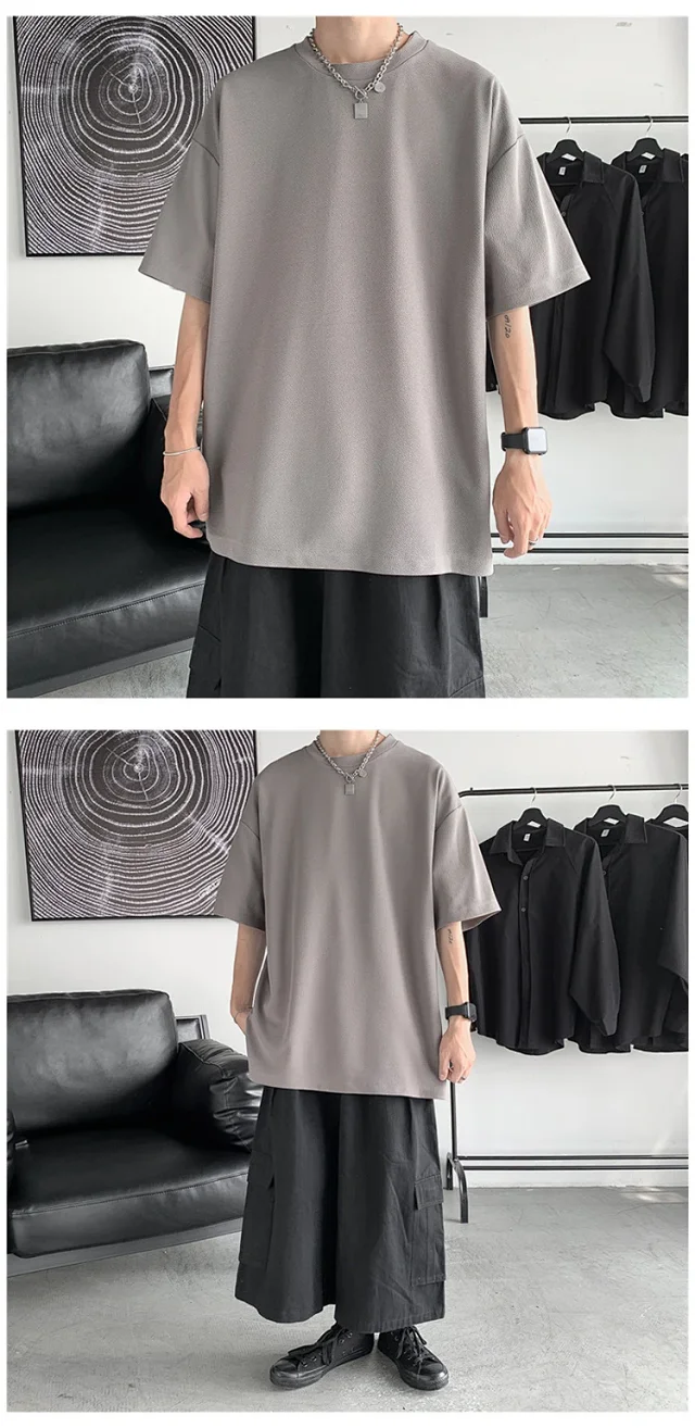 Men's 2025 Oversized Summer T - Shirt (Ins Hong Kong Style) Detail