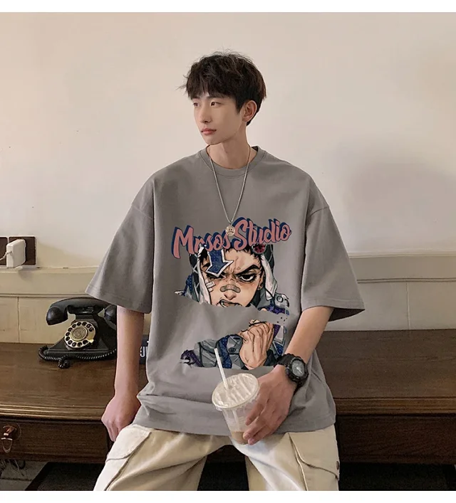 Men's Heavyweight Cotton Oversized Short-Sleeve Tee Detail