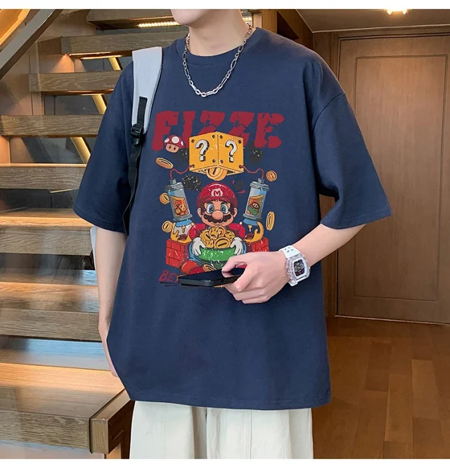 Men's 2025 Summer Cotton Cartoon Tee Detail