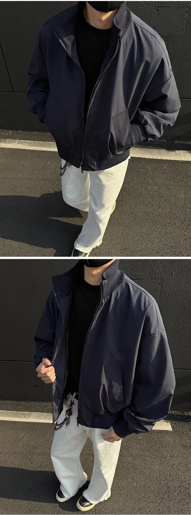 Men's Vintage Oversized Bomber Jacket Detail