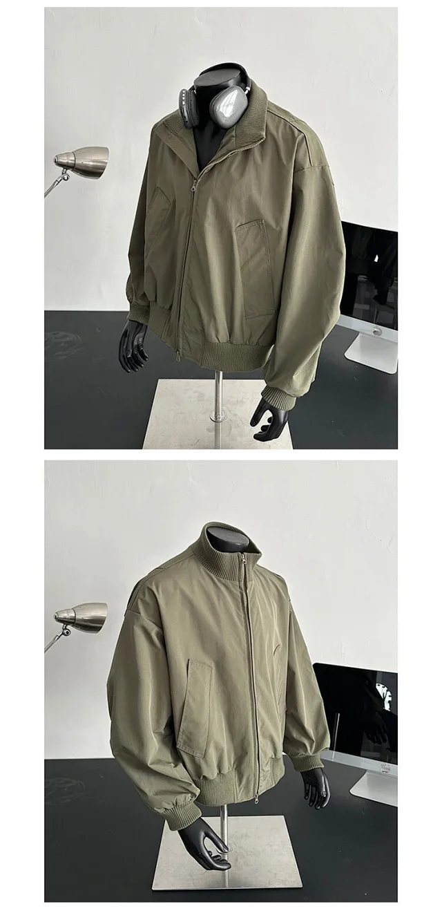 Men's Vintage Cropped Bomber Jacket Detail