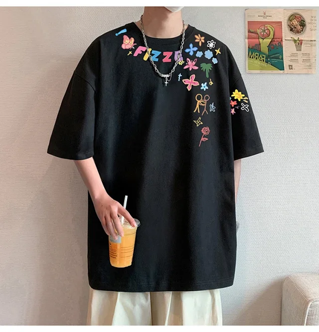 Men's Heavyweight Cotton Plus-Size T-Shirt Detail