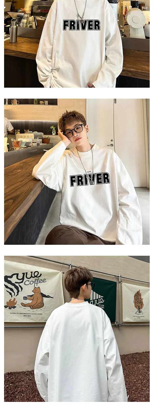 Men's Oversize Cotton Long Sleeve Tee Detail