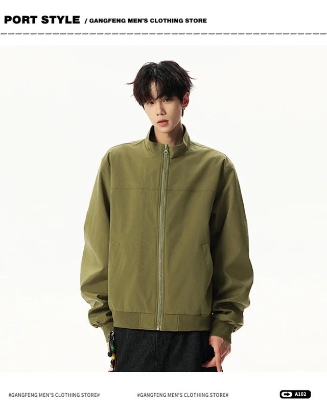 Men's Retro American Bomber Jacket Detail