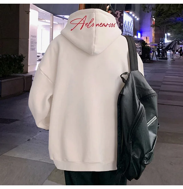 American Streetwear Men's Oversized Cotton Hoodie Detail
