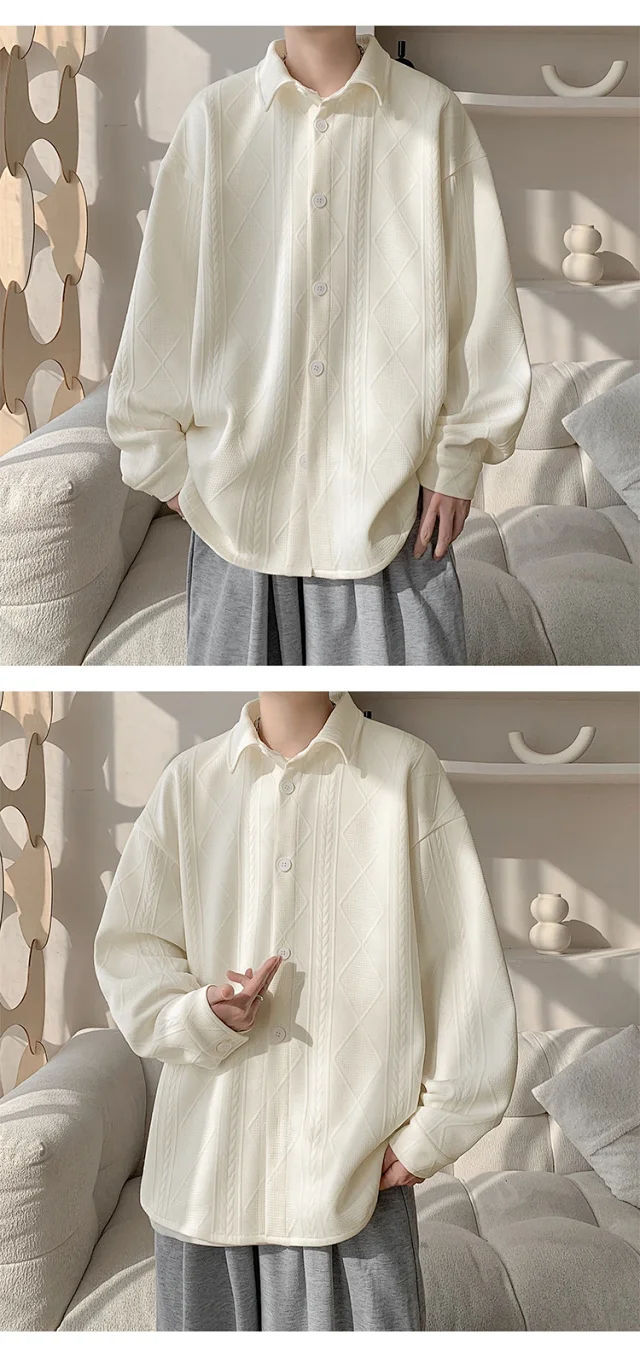 Trendy Boys' Jacquard Long Sleeve Shirt Detail