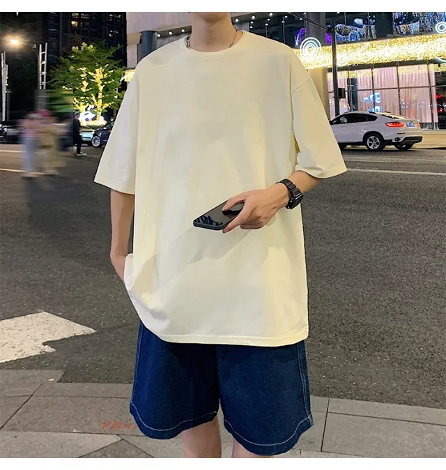 Men's Summer Oversized Heavyweight Cotton T-Shirt Detail