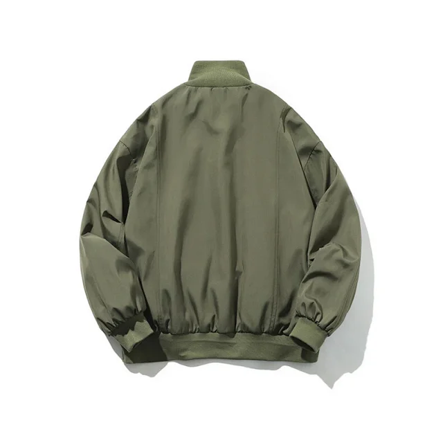 Men's Oversized Cropped Vintage Bomber Jacket Detail