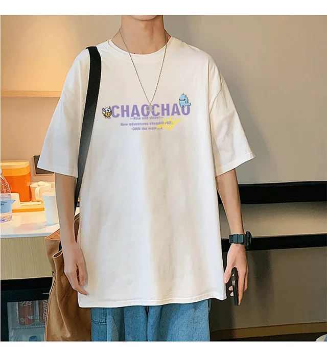 Men's Loose Fit Cotton Graphic T-Shirt Detail