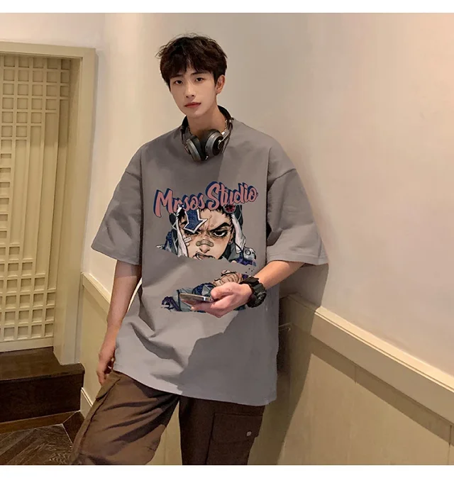 Men's Heavyweight Cotton Oversized Short-Sleeve Tee Detail