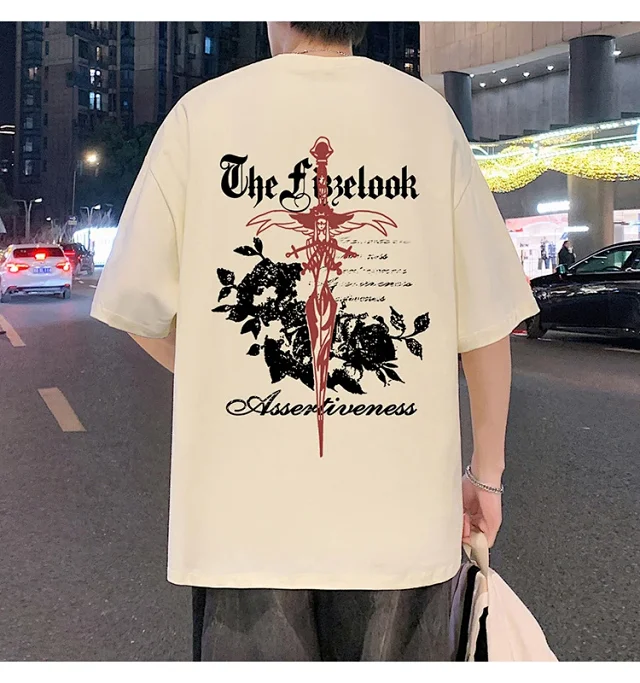 Men's Heavyweight Cotton Thick Short-Sleeve Tee Detail