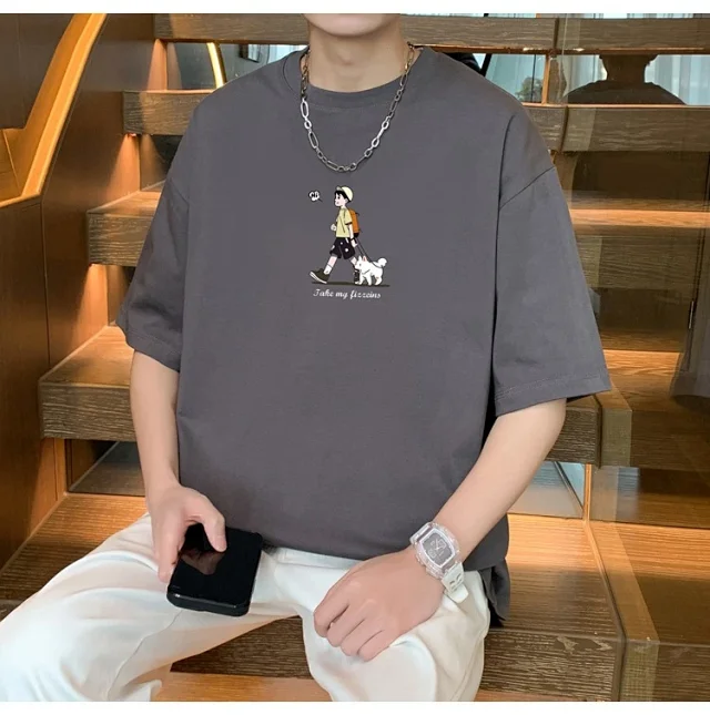 Men's Big Size Cotton Summer T-Shirt Detail
